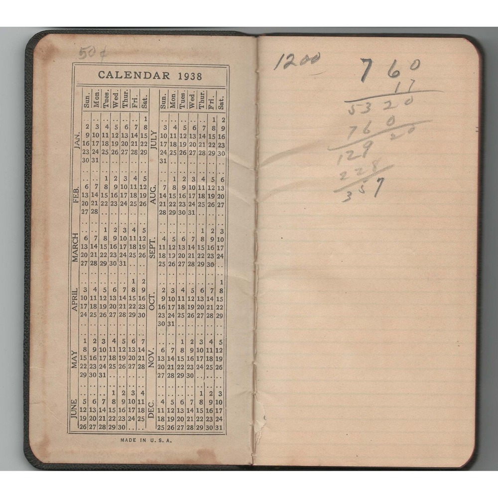 Vintage Martin Bros & Co Chicago Union Stock Yards Pocket Notebooks 1938 1940 G - Picture 3 of 4